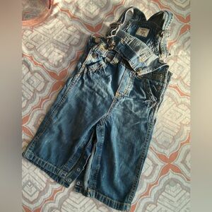 Old Navy Toddler Boys 12-18M Snap Bottom Adjustable Blue Denim Overall
